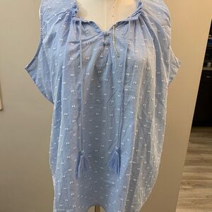 A New Day Sky Blue Sleeveless Blouse